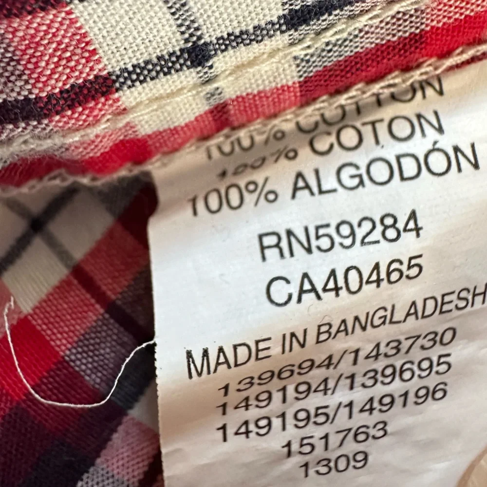 ❤️ CHILDREN’S PLACE Boys Button Down 18-24 months red white and blue plaid euc